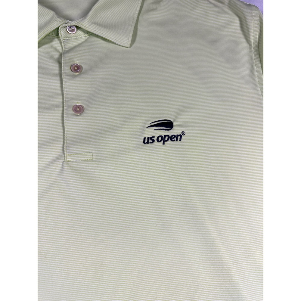 Peter Millar Summer Comfort US Open Polo Shirt Mens Large Lime Green Stripe L - Picture 4 of 6
